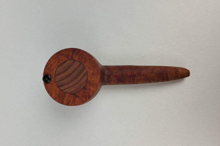 Briarwood Smoking Pipe with a Wider Bowl and Bubinga Inlayed Cap