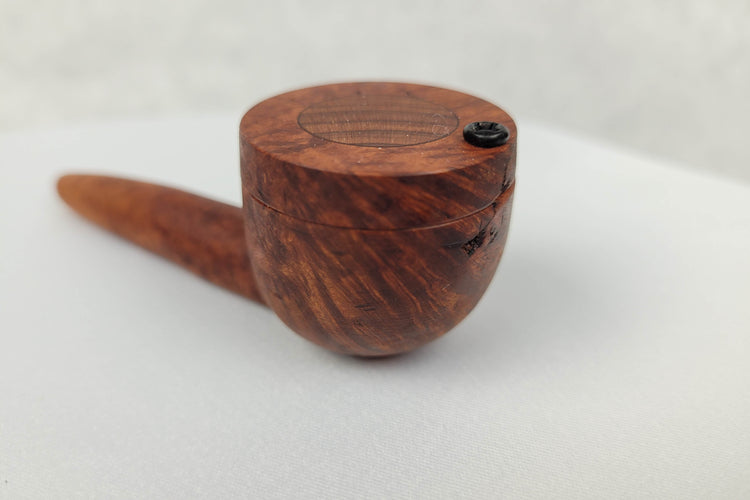 Briarwood Smoking Pipe with a Wider Bowl and Bubinga Inlayed Cap