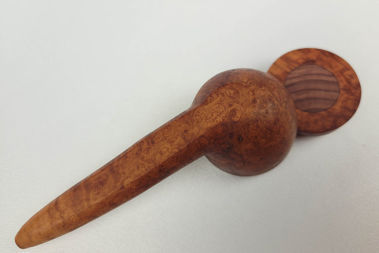 Briarwood Smoking Pipe with a Wider Bowl and Bubinga Inlayed Cap