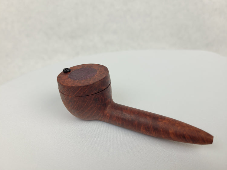 Large Bowl Briarwood Smoking Pipe with Purpleheart Inlayed Cap