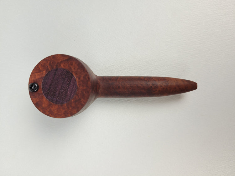 Large Bowl Briarwood Smoking Pipe with Purpleheart Inlayed Cap