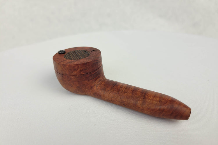 Briarwood Small Bowl Smoking Pipe with a Wenge Inlayed Cap