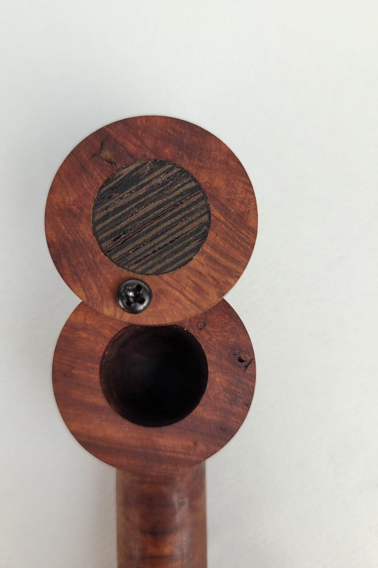 Briarwood Small Bowl Smoking Pipe with a Wenge Inlayed Cap