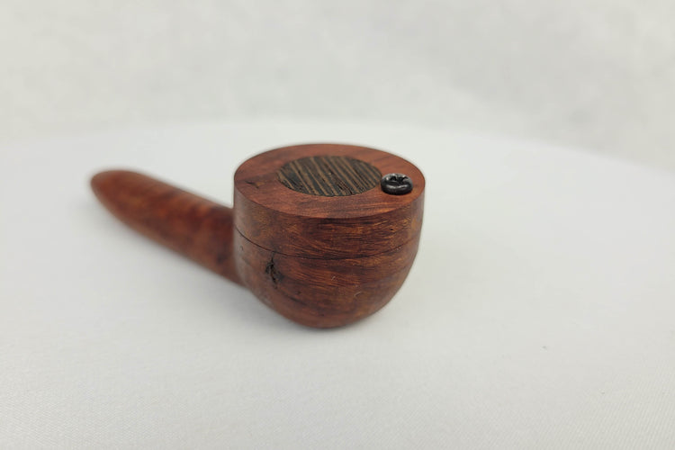 Briarwood Small Bowl Smoking Pipe with a Wenge Inlayed Cap