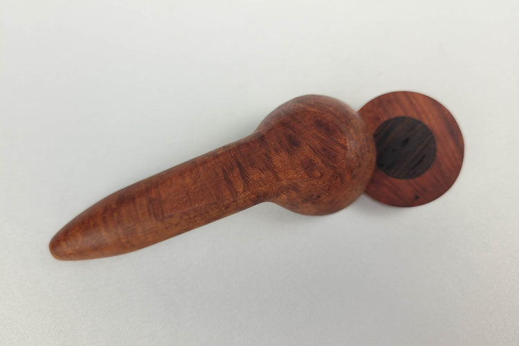 Briarwood Small Bowl Smoking Pipe with a Wenge Inlayed Cap