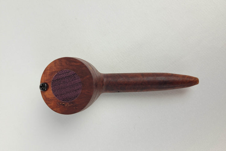 Briarwood Smoking Pipe with a Large Bowl and Purpleheart Inlayed Cap