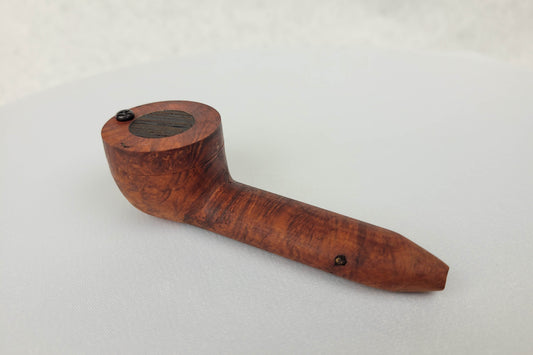 Briarwood Small Bowl Smoking Pipe with a Wenge Inlayed Cap