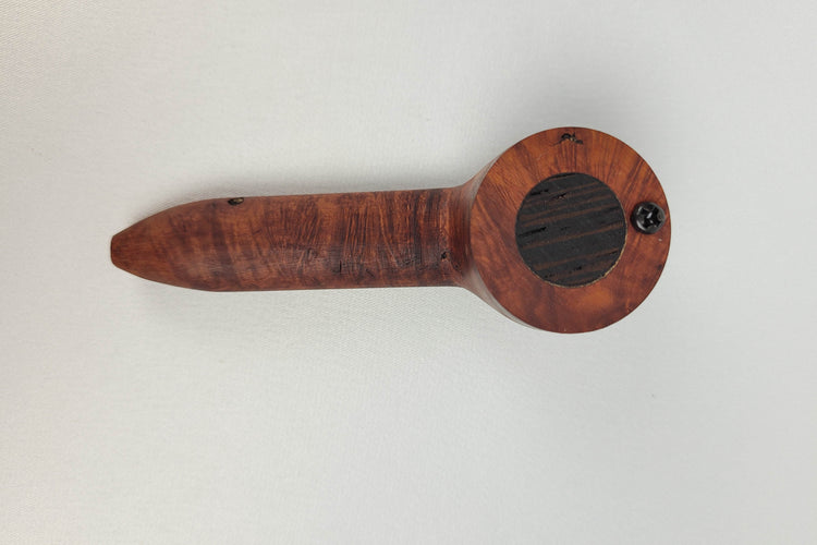 Briarwood Small Bowl Smoking Pipe with a Wenge Inlayed Cap