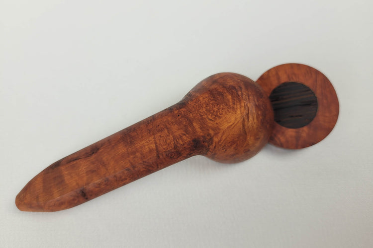 Briarwood Small Bowl Smoking Pipe with a Wenge Inlayed Cap