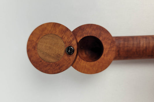 Longer Stem Briarwood Smoking Pipe with Bubinga Inlayed Cap