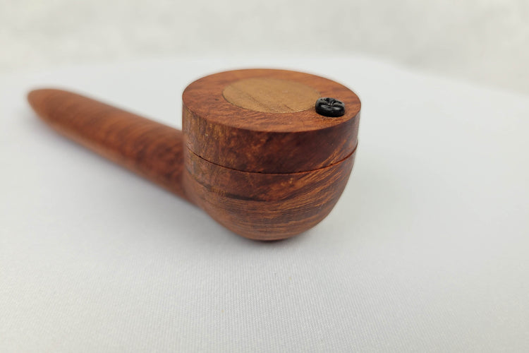 Longer Stem Briarwood Smoking Pipe with Bubinga Inlayed Cap