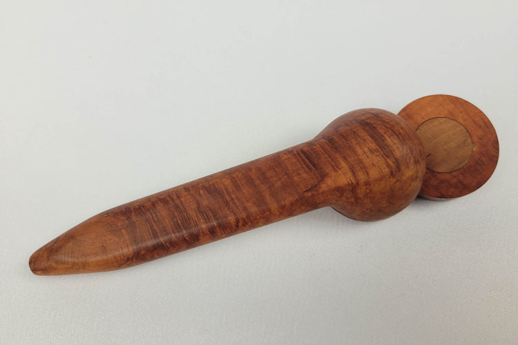 Longer Stem Briarwood Smoking Pipe with Bubinga Inlayed Cap