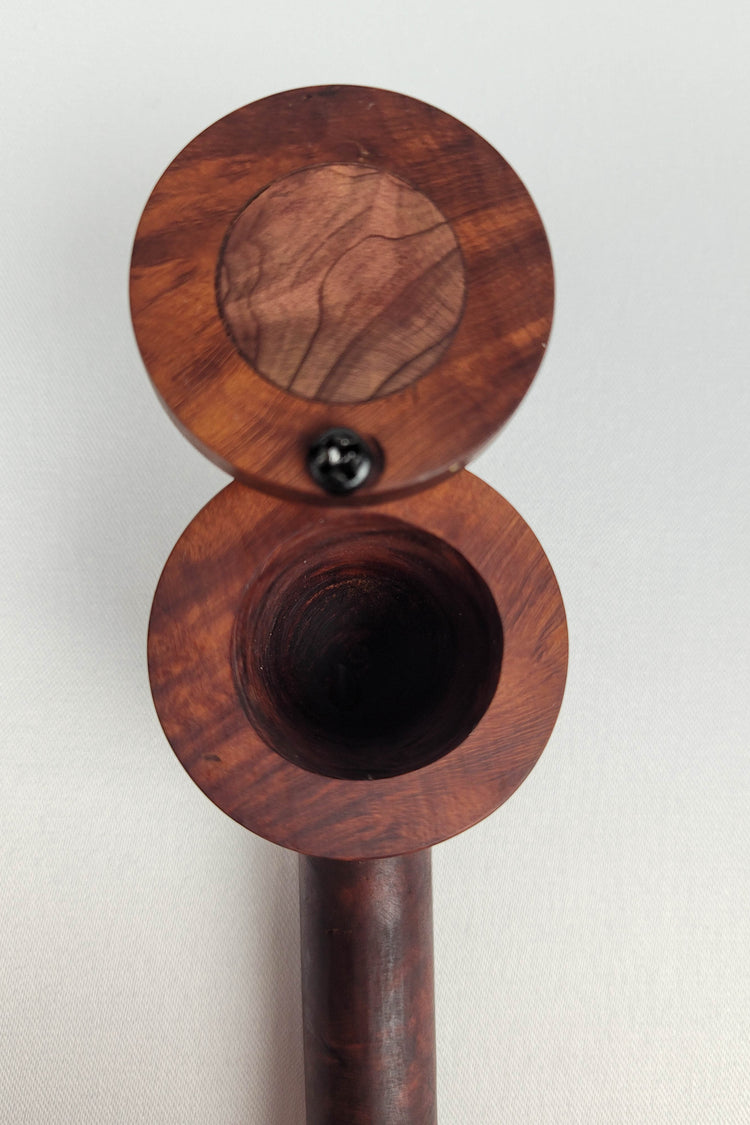 Briarwood Smoking Pipe with a Wider Bowl and Bubinga Inlayed Cap