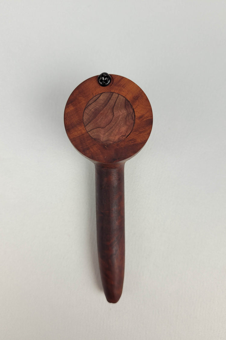 Briarwood Smoking Pipe with a Wider Bowl and Bubinga Inlayed Cap