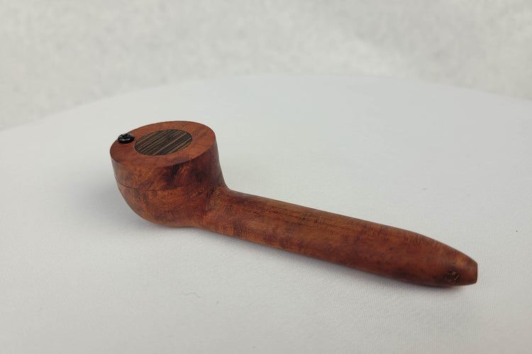 Briarwood Small Bowl Smoking Pipe with a Wenge Inlayed Cap