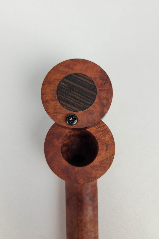 Briarwood Small Bowl Smoking Pipe with a Wenge Inlayed Cap