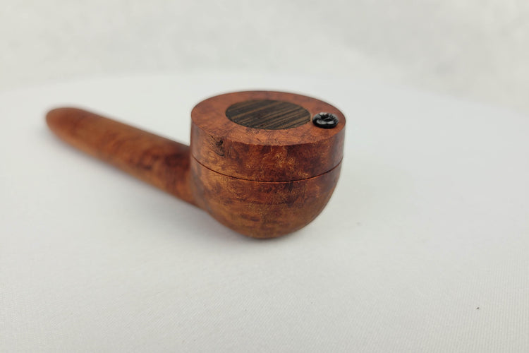 Briarwood Small Bowl Smoking Pipe with a Wenge Inlayed Cap