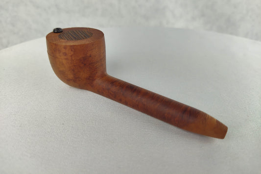 Briarwood Slender, Small Bowl Smoking Pipe with a Wenge Inlayed Cap