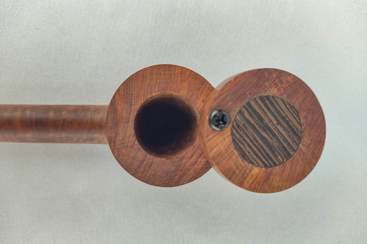 Briarwood Slender, Small Bowl Smoking Pipe with a Wenge Inlayed Cap