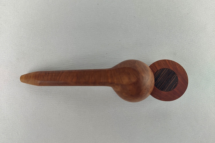 Briarwood Slender, Small Bowl Smoking Pipe with a Wenge Inlayed Cap