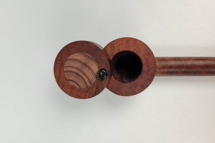 Briarwood Slender Smoking Pipe with Bubinga Inlayed Cap