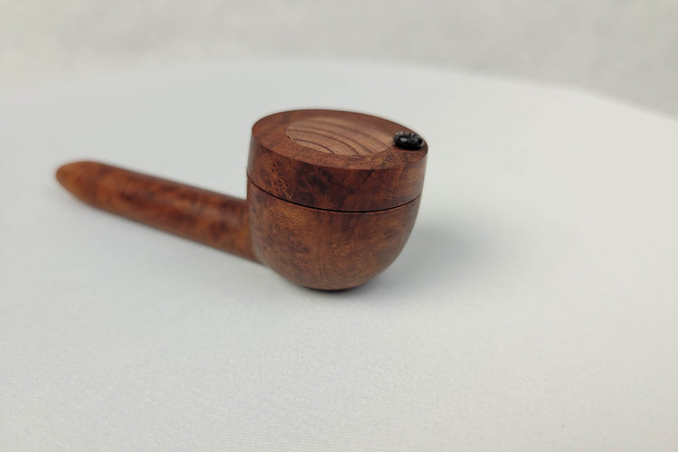 Briarwood Slender Smoking Pipe with Bubinga Inlayed Cap