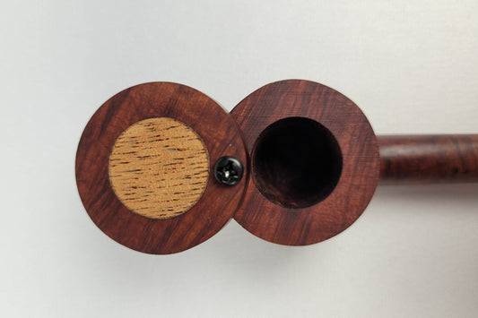 Small Bowl Briarwood Smoking Pipe with Mahogany Inlayed Cap