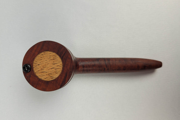 Small Bowl Briarwood Smoking Pipe with Mahogany Inlayed Cap