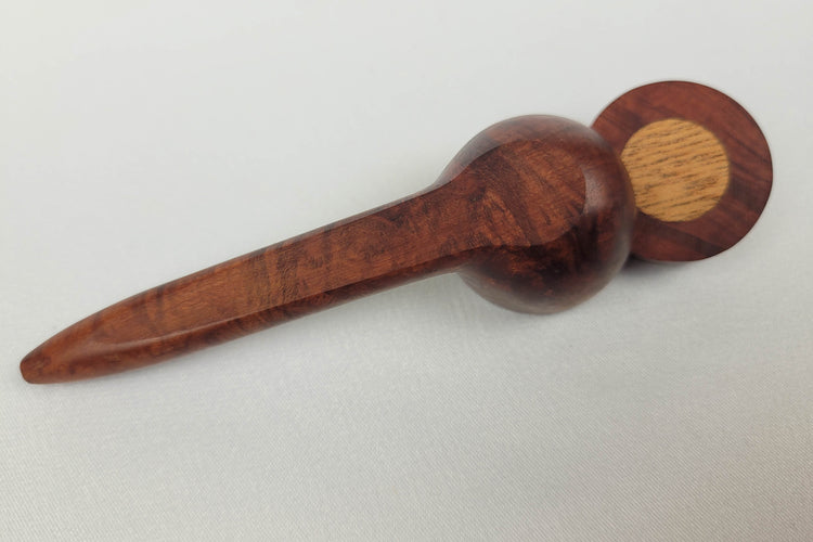 Small Bowl Briarwood Smoking Pipe with Mahogany Inlayed Cap