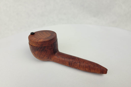 Large Bowl Briarwood Smoking Pipe with Bubinga Inlayed Cap