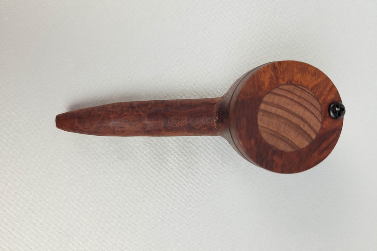 Large Bowl Briarwood Smoking Pipe with Bubinga Inlayed Cap