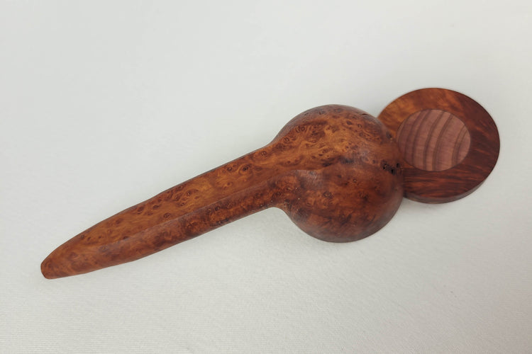 Large Bowl Briarwood Smoking Pipe with Bubinga Inlayed Cap