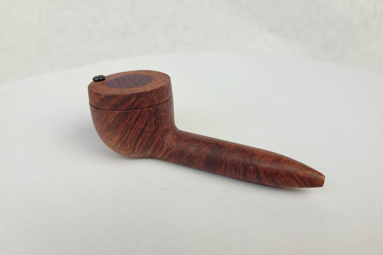 Briarwood Smoking Pipe with a Wider Bowl and Purpleheart Inlayed Cap