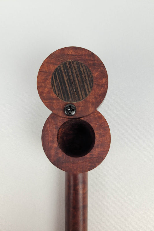 Briarwood Slender, Small Bowl Smoking Pipe with a Wenge Inlayed Cap