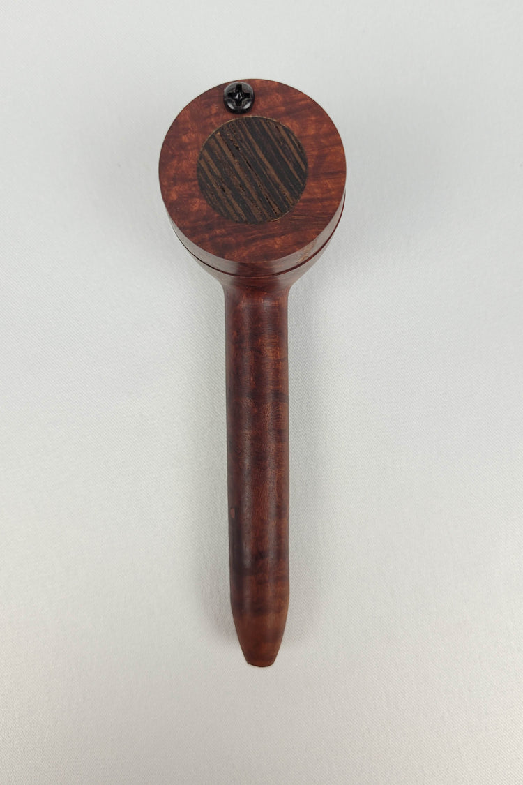 Briarwood Slender, Small Bowl Smoking Pipe with a Wenge Inlayed Cap