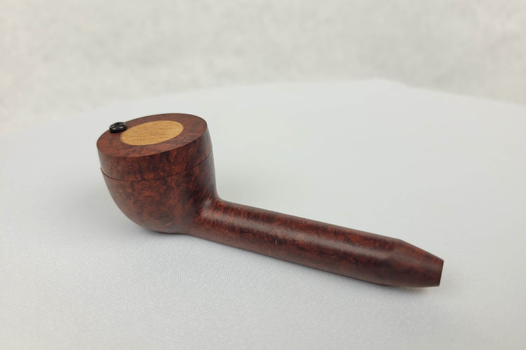 Petite Briarwood Smoking Pipe with Mahogany Inlayed Cap