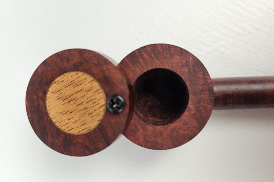 Petite Briarwood Smoking Pipe with Mahogany Inlayed Cap