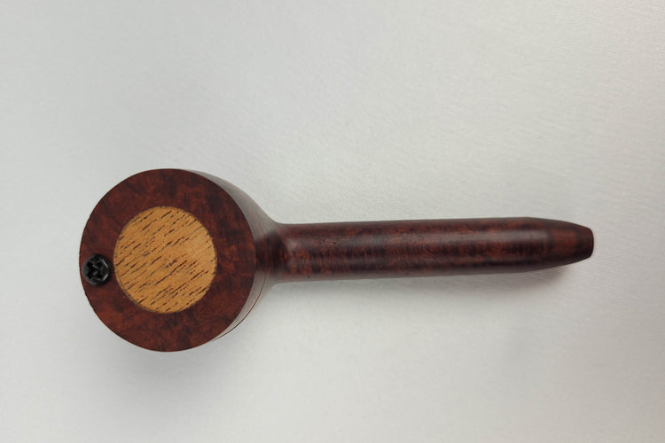 Petite Briarwood Smoking Pipe with Mahogany Inlayed Cap