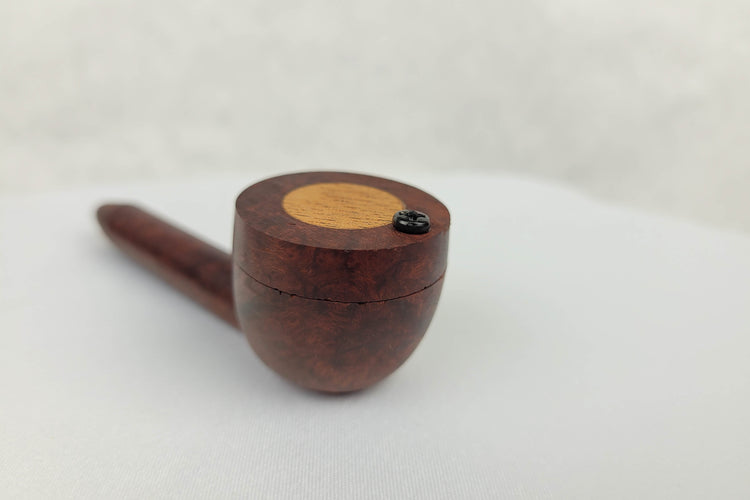 Petite Briarwood Smoking Pipe with Mahogany Inlayed Cap