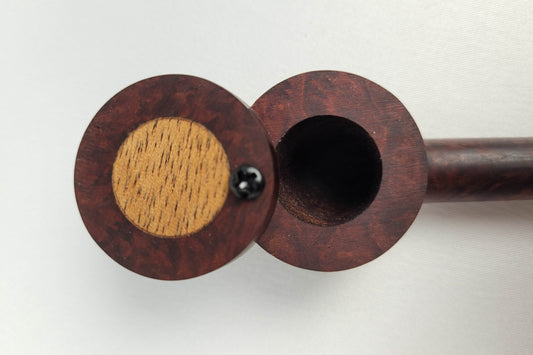 Small Bowl Briarwood Smoking Pipe with Mahogany Inlayed Cap