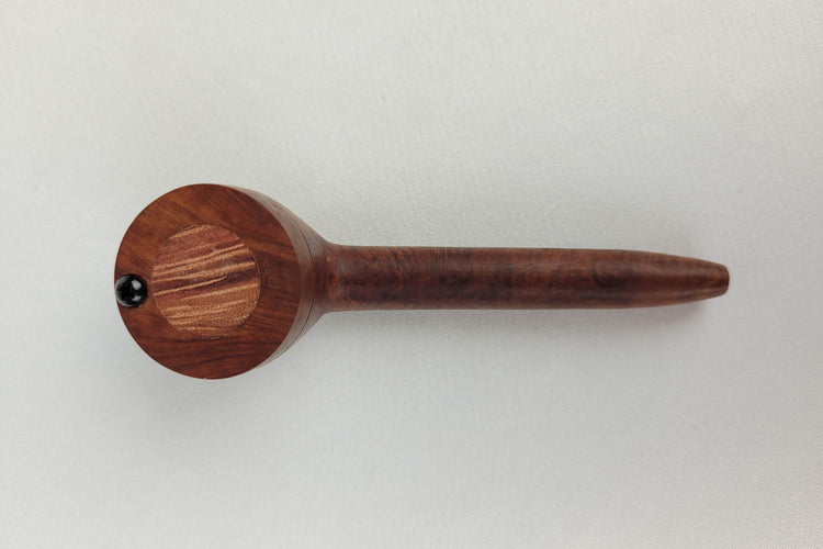 Slender Briarwood Smoking Pipe with Bubinga Inlayed Cap