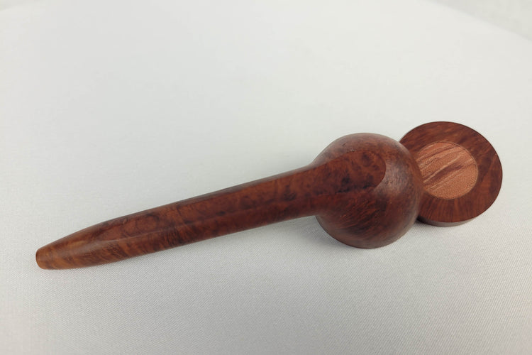 Slender Briarwood Smoking Pipe with Bubinga Inlayed Cap