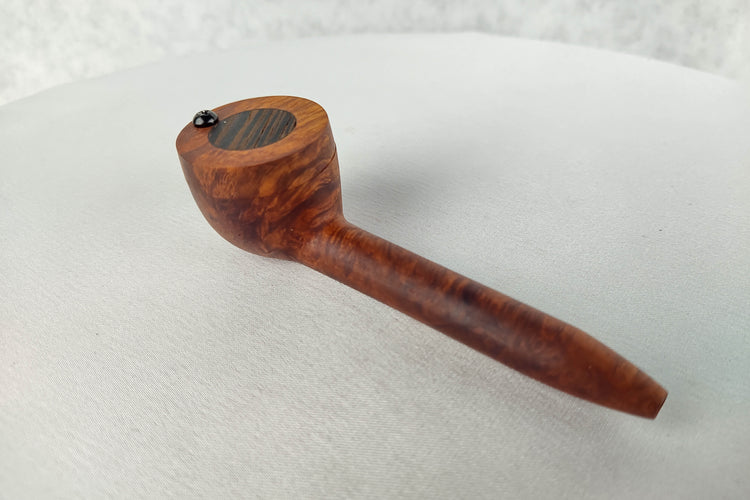 Slender Briarwood Smoking Pipe with a Wenge Inlayed Cap