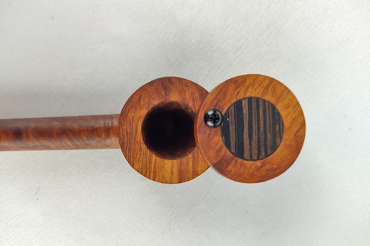 Slender Briarwood Smoking Pipe with a Wenge Inlayed Cap