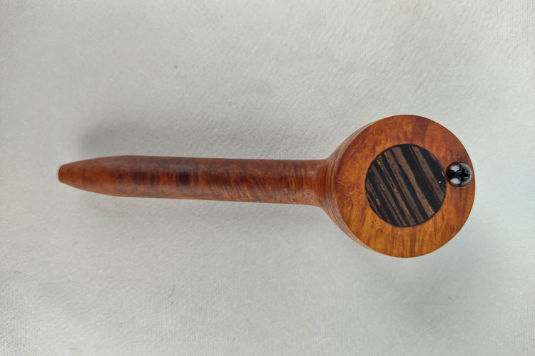 Slender Briarwood Smoking Pipe with a Wenge Inlayed Cap