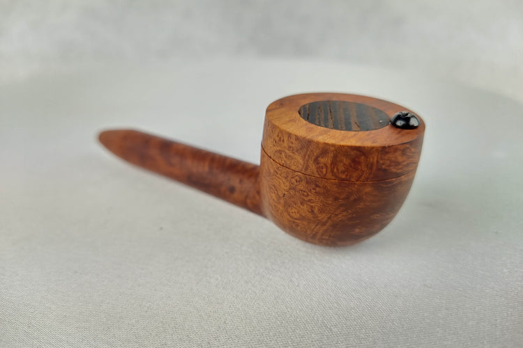 Slender Briarwood Smoking Pipe with a Wenge Inlayed Cap