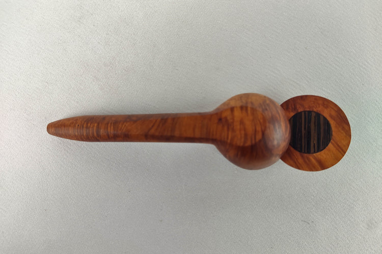 Slender Briarwood Smoking Pipe with a Wenge Inlayed Cap