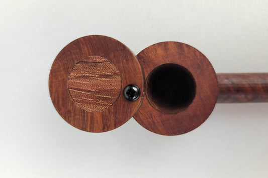 Slender Briarwood Trail Smoking Pipe with Bubinga Inlayed Cap