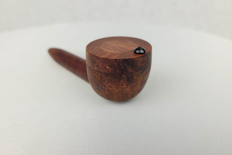 Slender Briarwood Trail Smoking Pipe with Bubinga Inlayed Cap