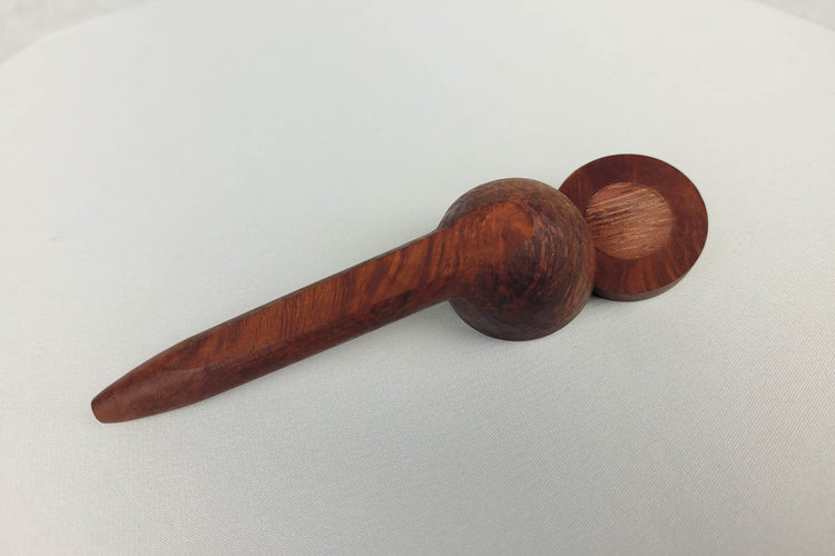 Slender Briarwood Trail Smoking Pipe with Bubinga Inlayed Cap